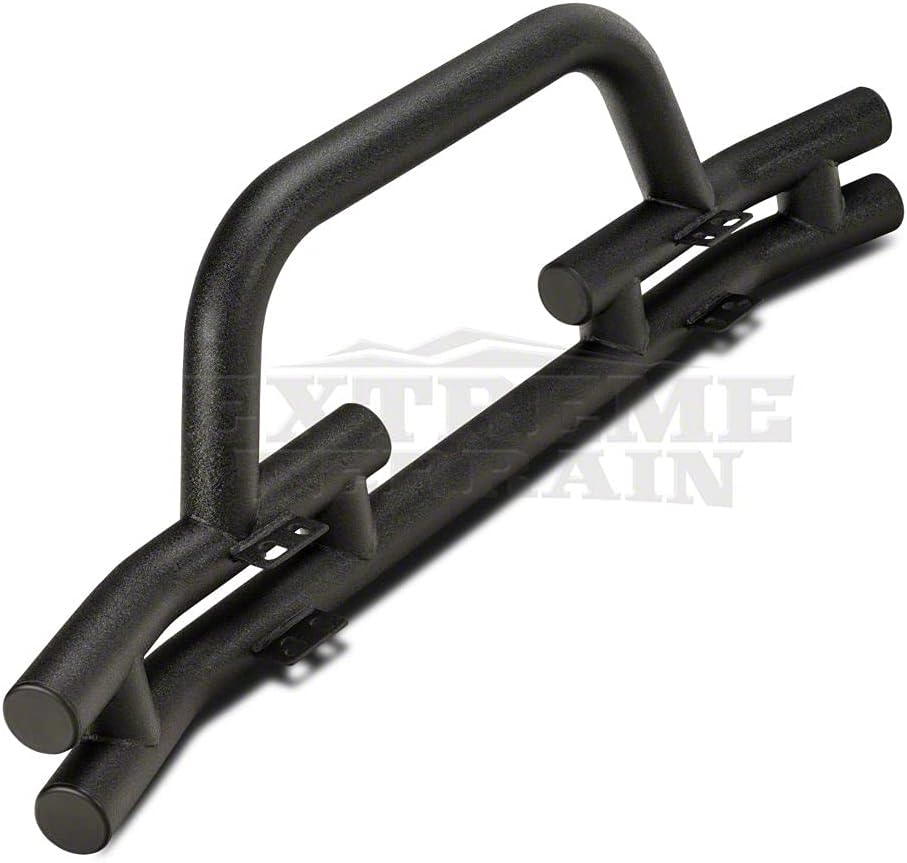 Textured Black Tubular Front Bumper with Winch Cutout O799