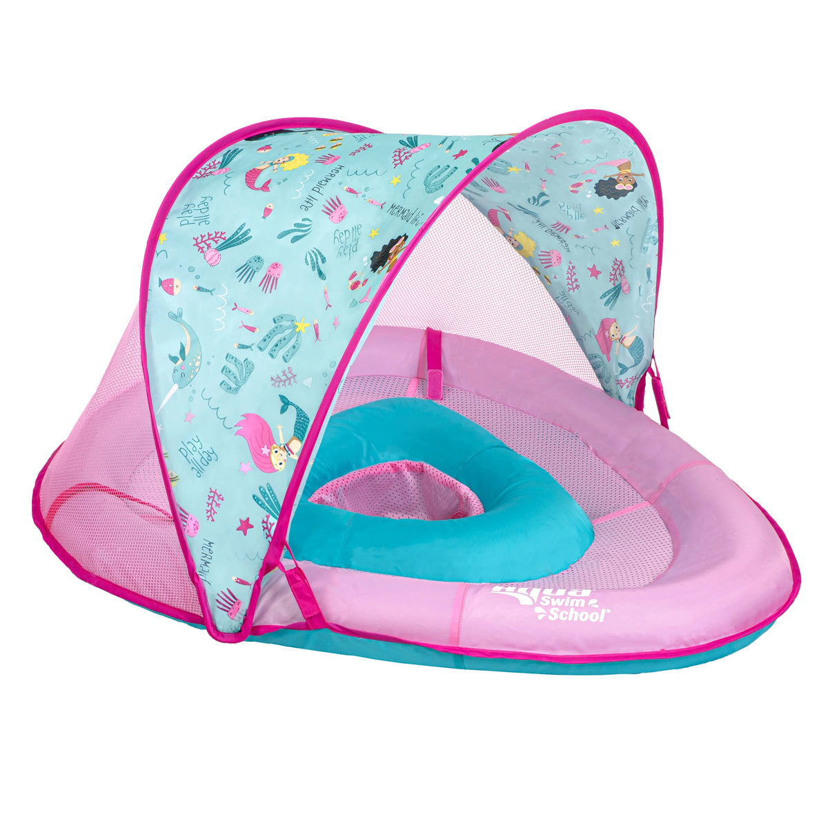 Pink Baby Pool Float Boat with 2 Toys T25688