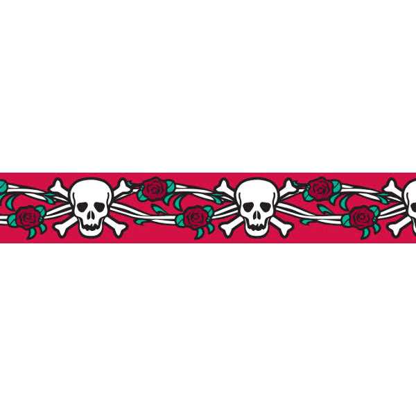 Red Dingo Cat Collar Skull & Roses Red L51414