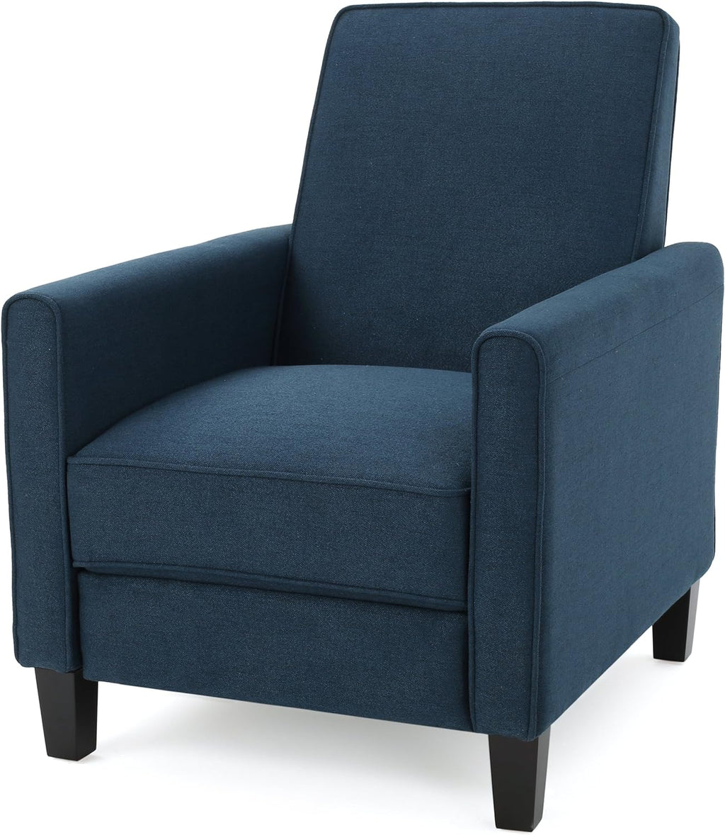 Dark Blue Fabric Recliner Club Chair E458