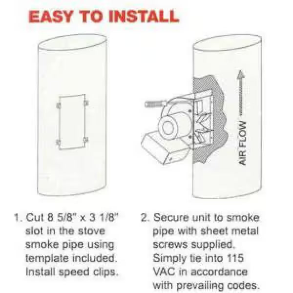 Stove Pipe Draft Inducer with Speed Control L6270