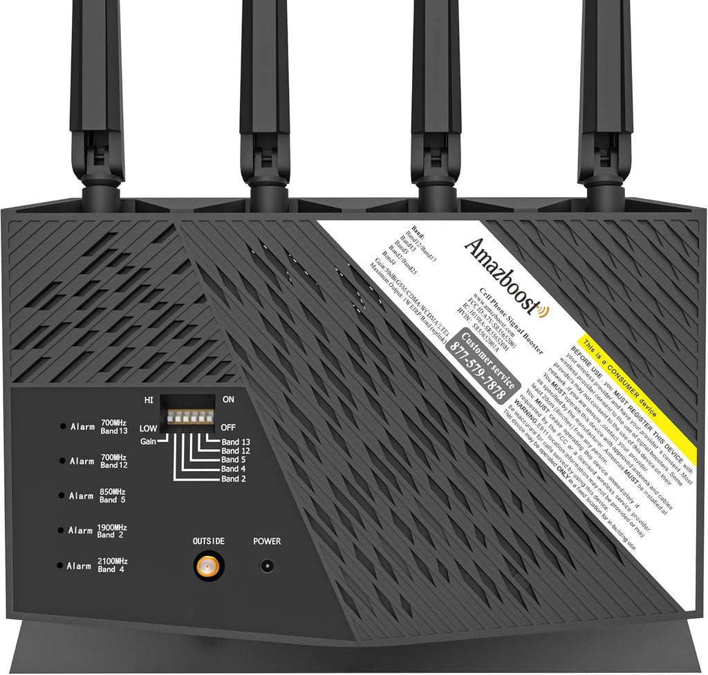 Cell Phone Signal Booster Kit, Up to 5,000 sq ft, 2G/3G/4G/5G LTE L28859