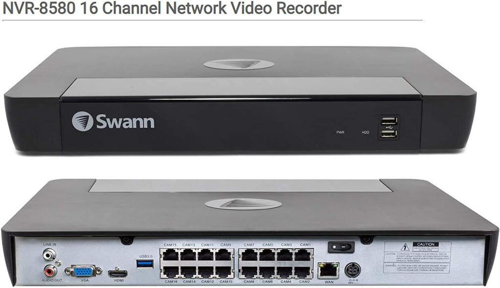 16 Channel 16 Cameras 4K Ultra HD POE NVR Security Camera System N643798