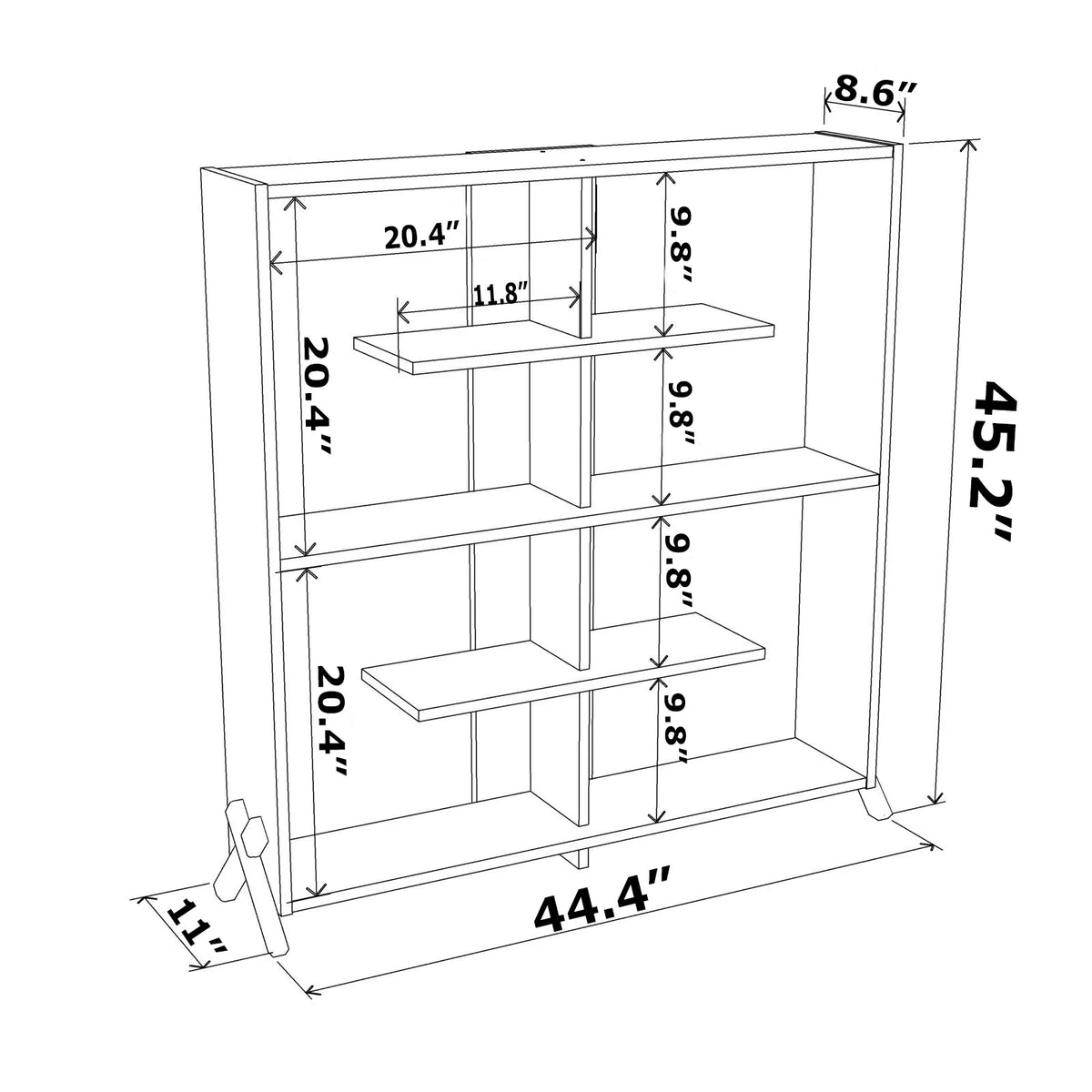 4 Tier Wood Bookshelf Y181118