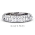 18K White Gold Pave Setting 1.81 Carat Total Natural Diamonds Three Row Band Eternity Ring R82771