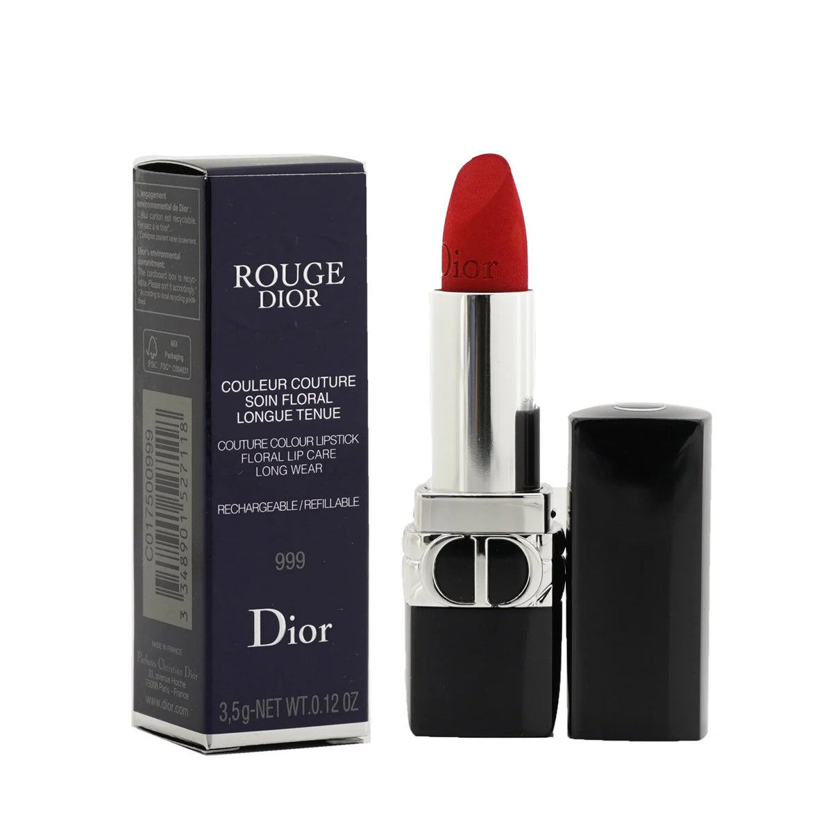 Rouge Dior Couture Colour Refillable Lipstick - # 999 (Satin) 3.5g/0.12oz Z440083