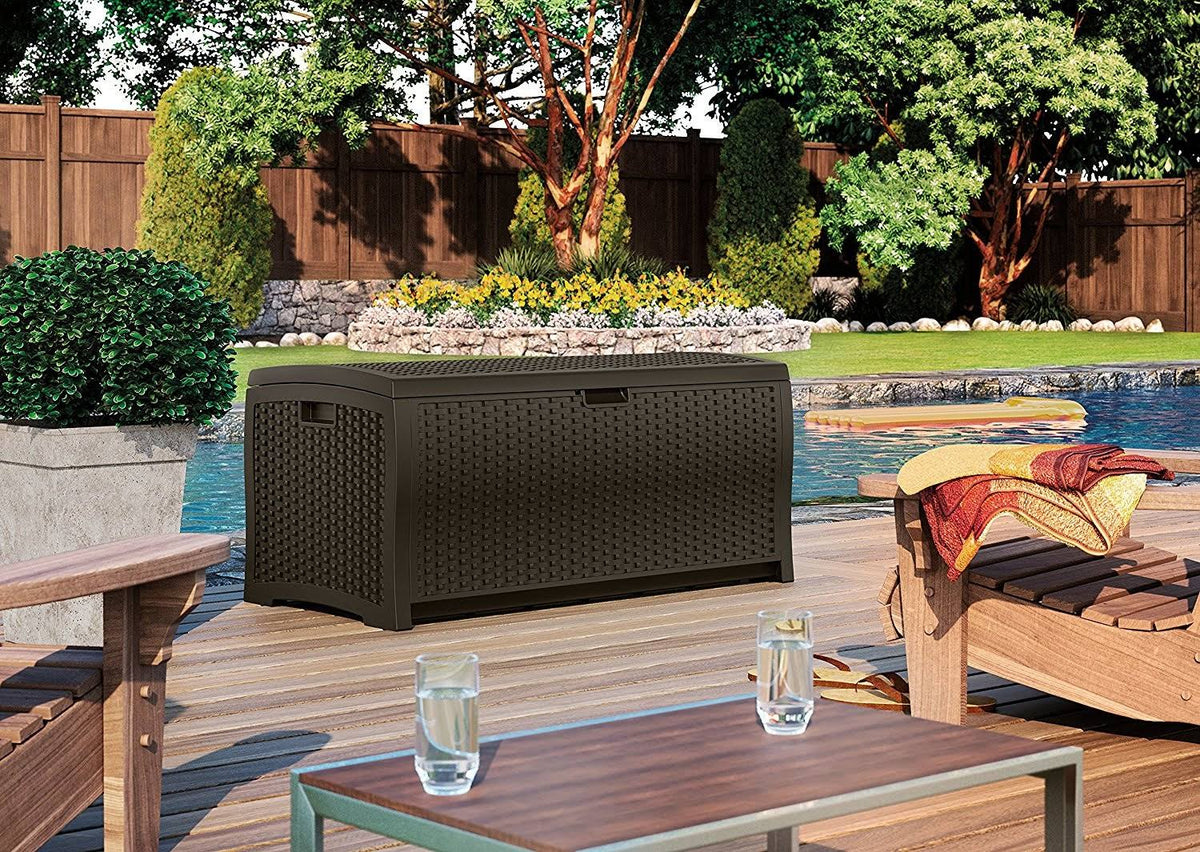 Mocha Resin Deck Box 73-Gallon S7222