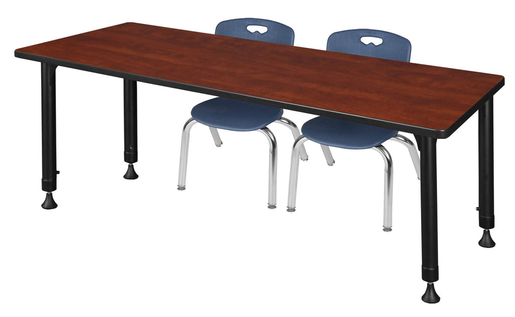 60x22 x 30x22 Height Adjustable Classroom Table with 2 Stack Chairs B136
