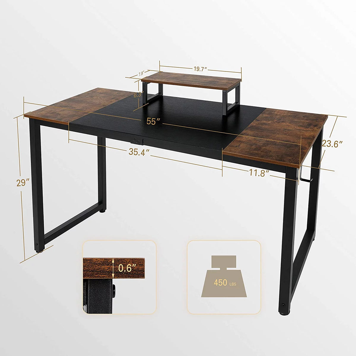 Computer Desk with Monitor Stand Q698