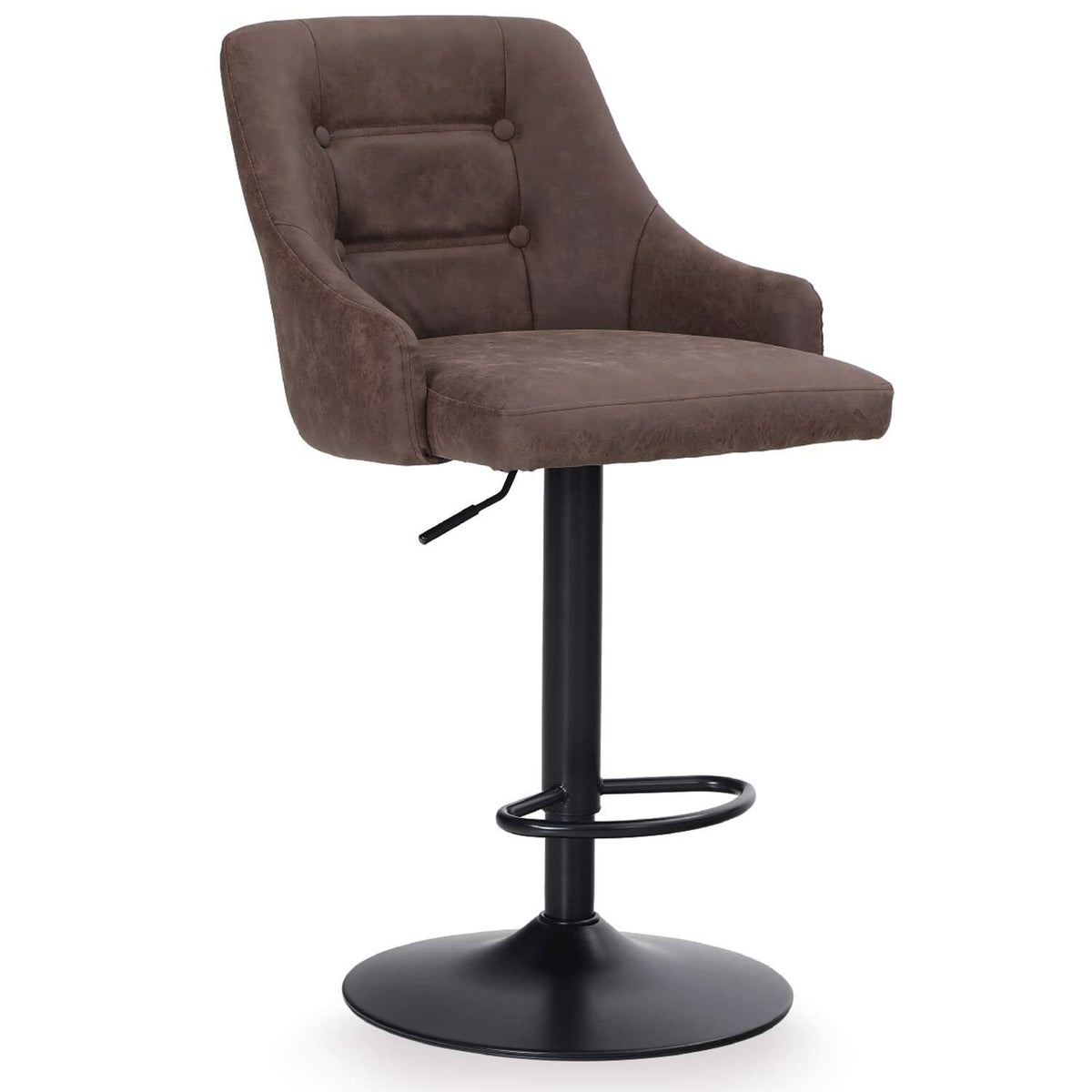 Brown Faux Leather Swivel Bar Stool H363415