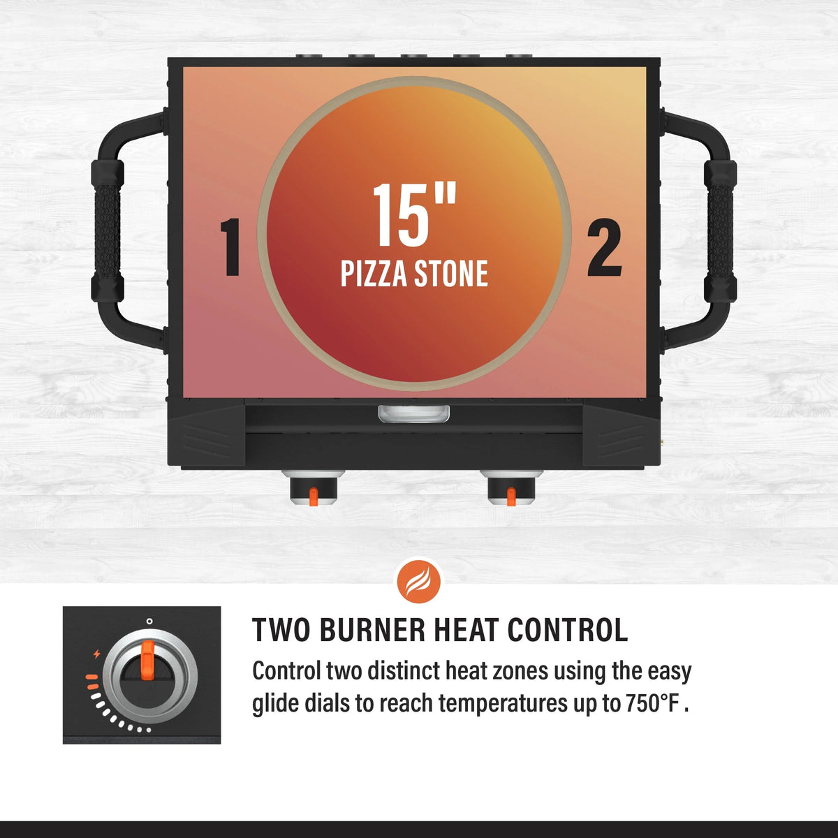 Tabletop Propane Pizza Oven with Two 15 Cordierite Stones D170