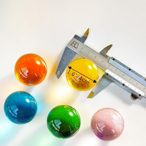 40mm Crystal Chakra Balls with LED Wooden Base Glass Sphere Night Light Decoration B304