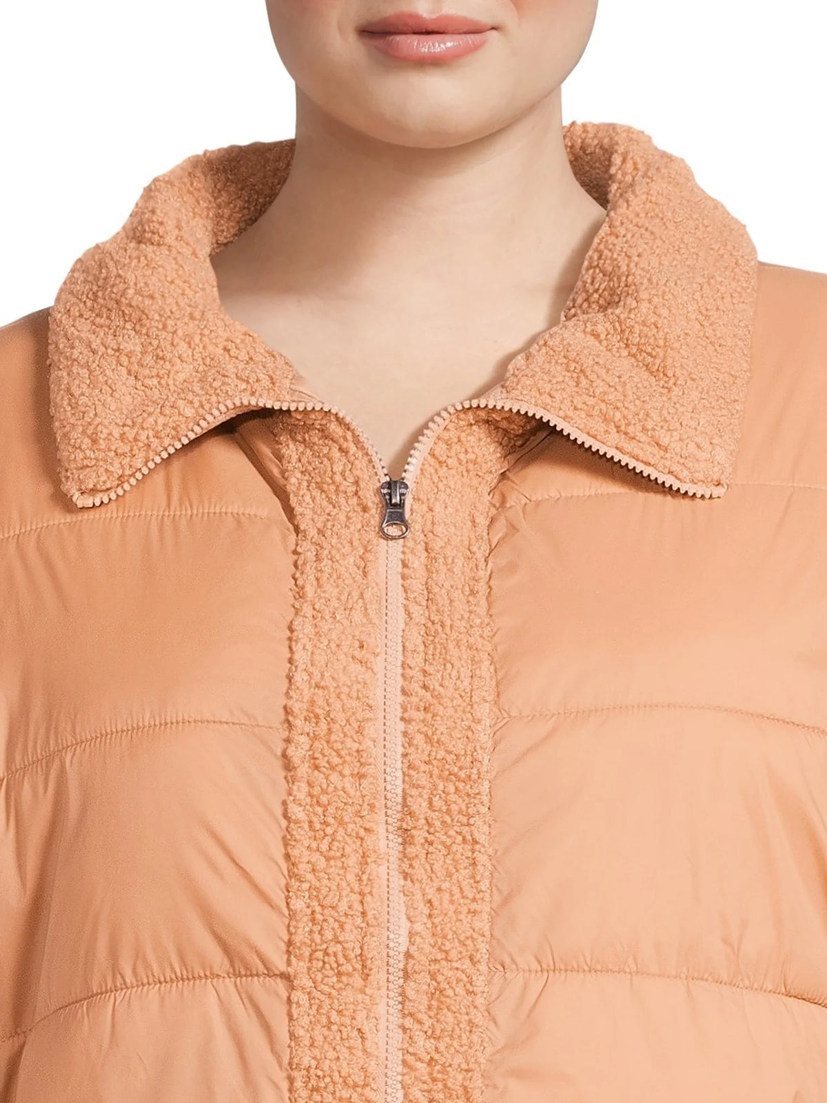 Faux Shearling Puffer Jacket A7061