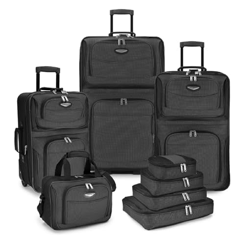 4-Piece Softside Expandable Luggage Set, Gray D914