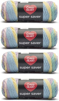 Red Heart Super Saver Baby Rainbow Yarn - 4 Pack - 5 oz - Acrylic - 4 Medium Worsted - 236 Yards Y1696