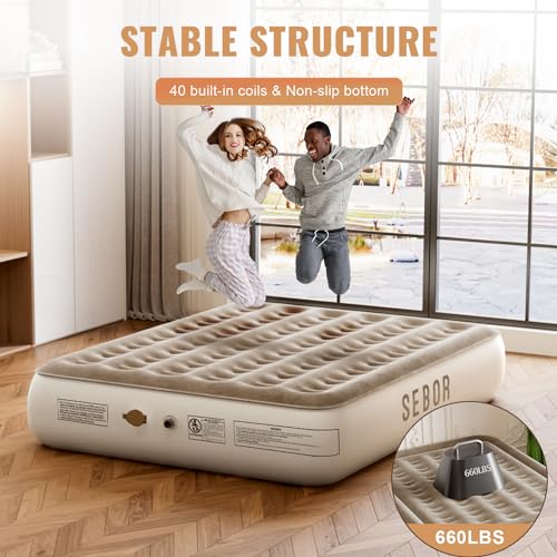 Queen Air Mattress with Built in Pump, 18" I134819