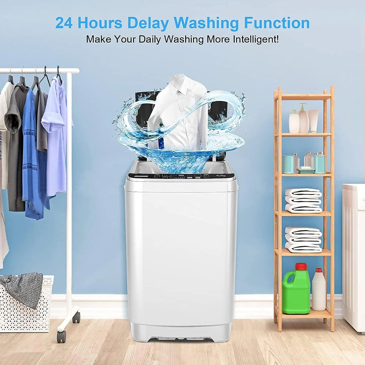 Portable 17.8lbs Fully-Automatic Washing Machine Y262