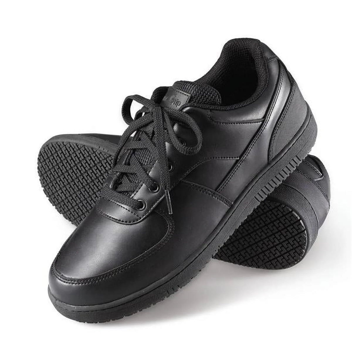Black Wide Slip-Resistant Work Shoes O33225