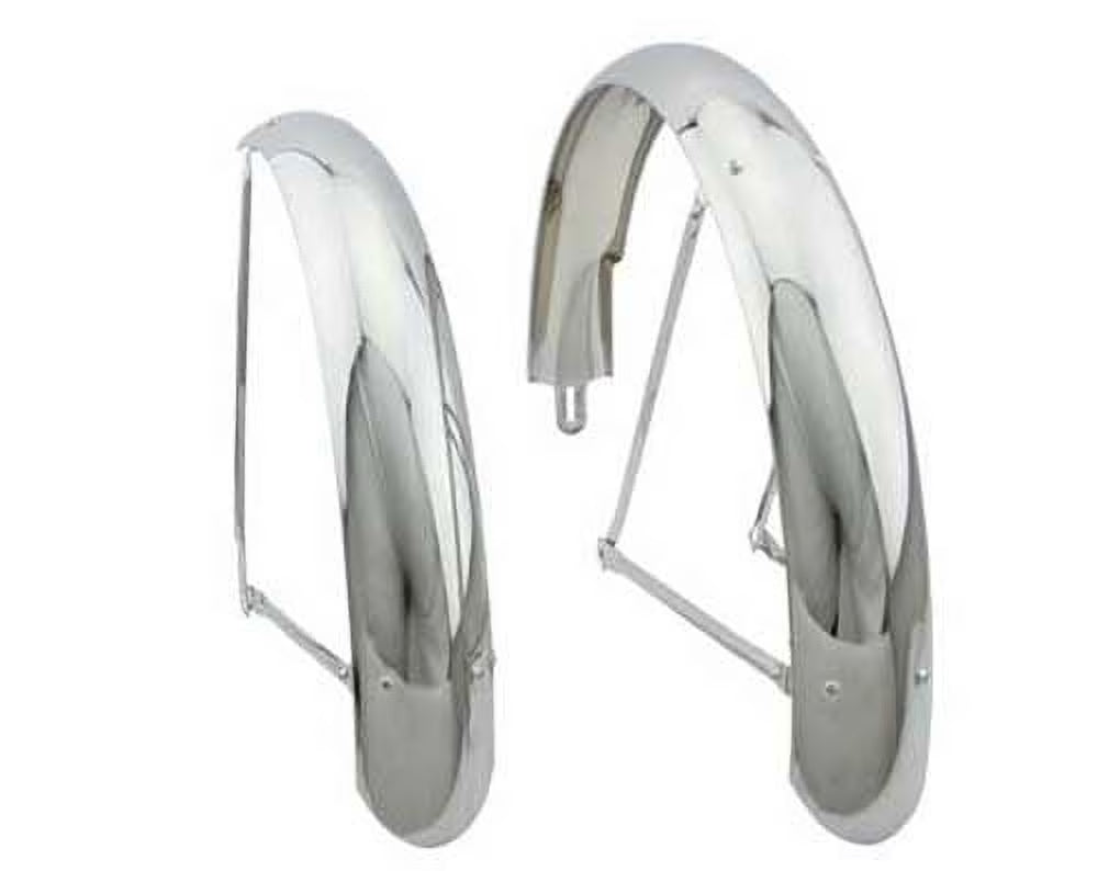 24" Chrome Adjustable Balloon Fender Set F7013