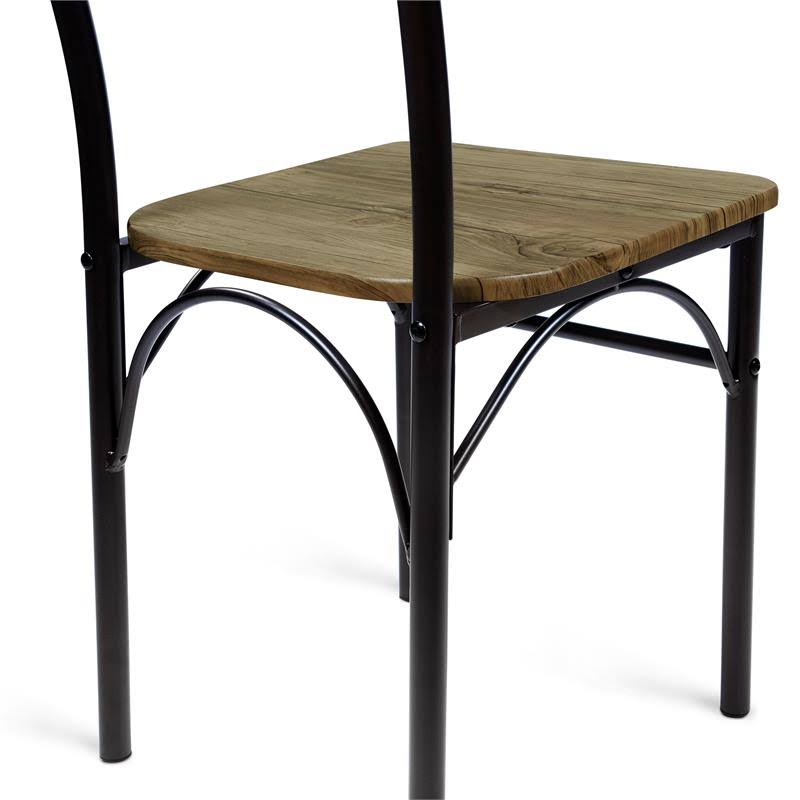 5-Piece Metal Dining Set Dark Bronze Natural M735978