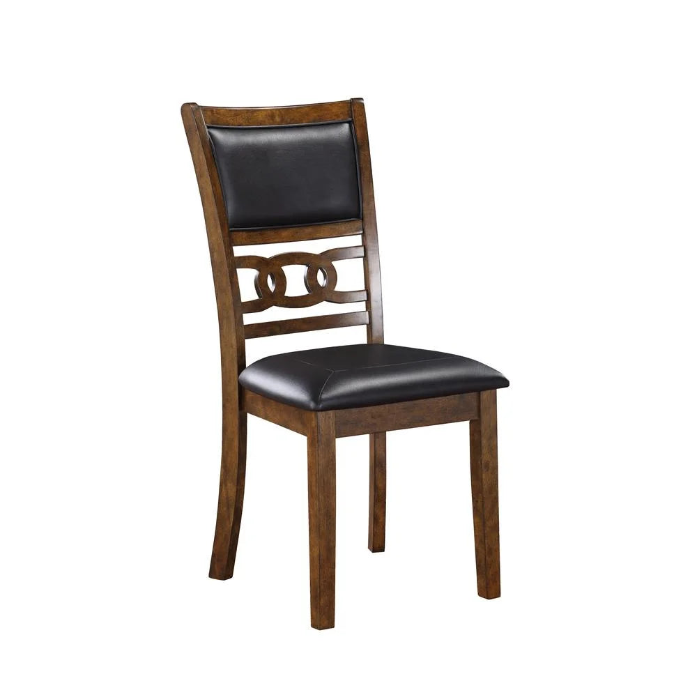 Solid Wood Drop Leaf Dining Table with 2 Chairs in Brown R28132