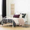 Metal Platform Bed with Headboard and Metal Slats B17409