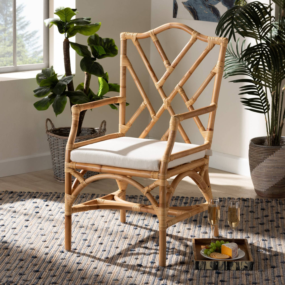 Finished Rattan Armchair D63480