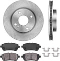 Premium 4 Lug Brake Rotors + Ceramic Pads + Clips T849480