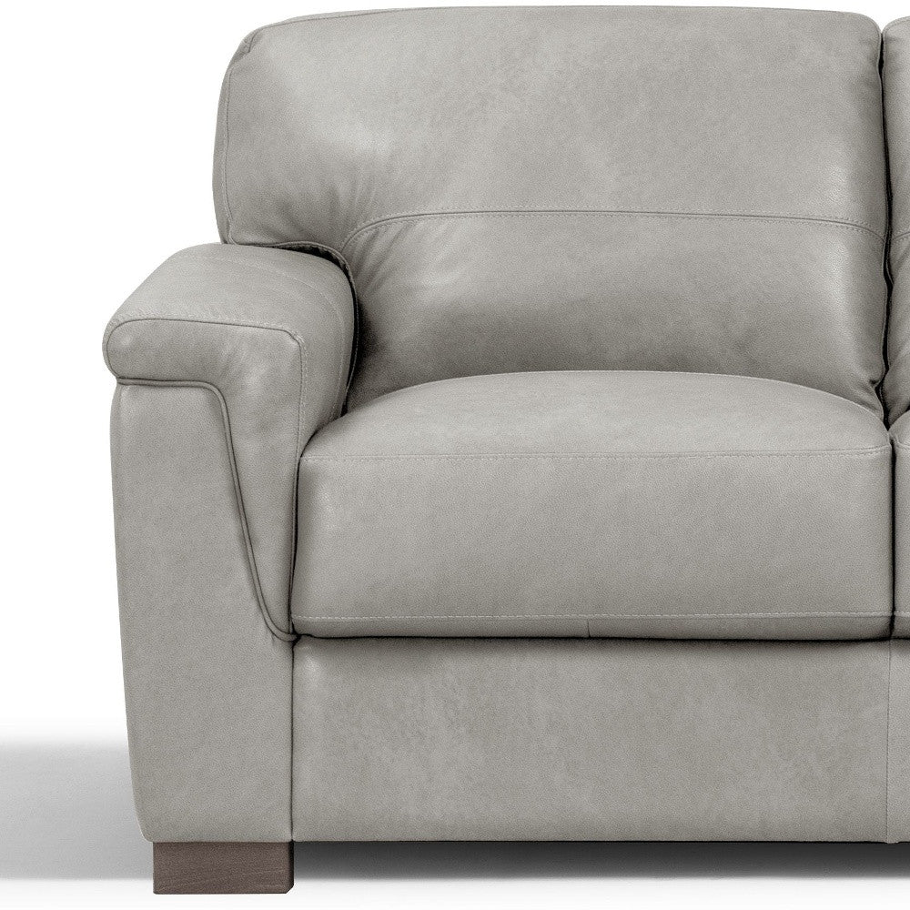 Gray & Black Leather Love Seat E533871
