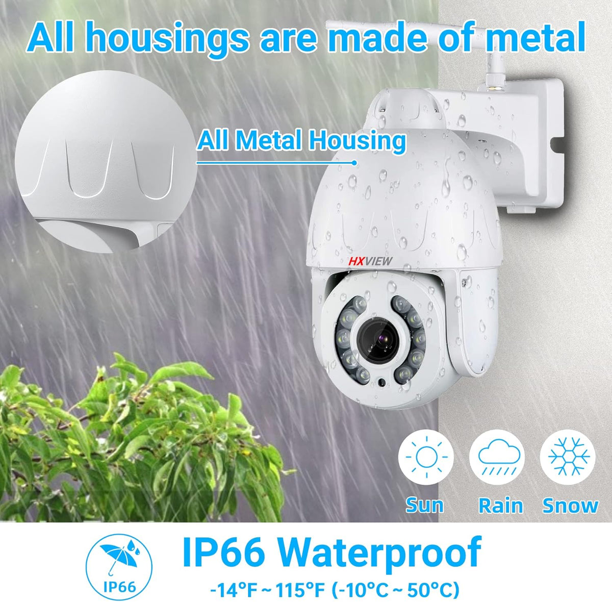 5MP WiFi Wireless Spotlight Camera with 5X Optical Zoom O63979