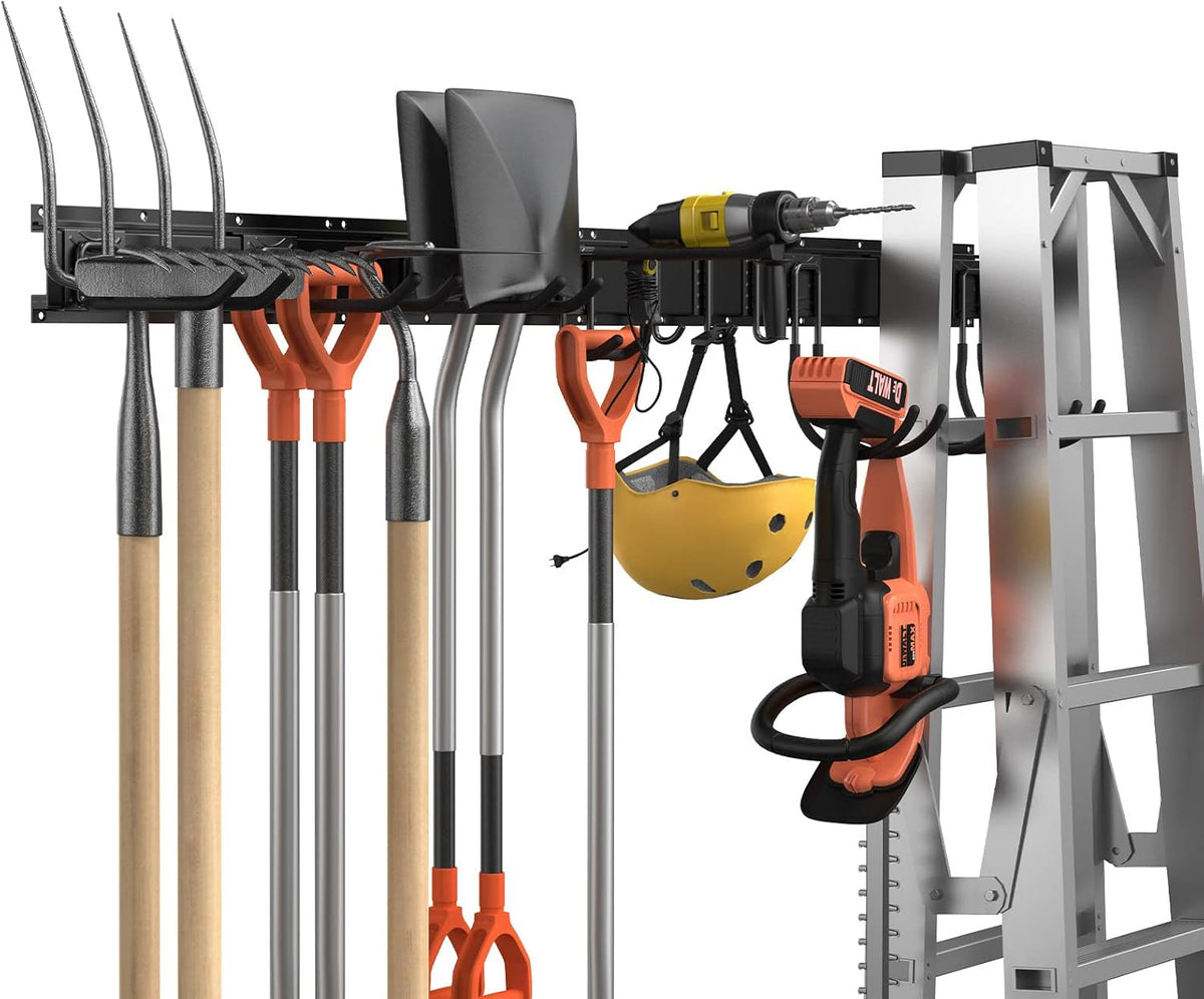 14 PCS Steel Garage Tool Organizer Wall Mounted with 10 Hooks G63966