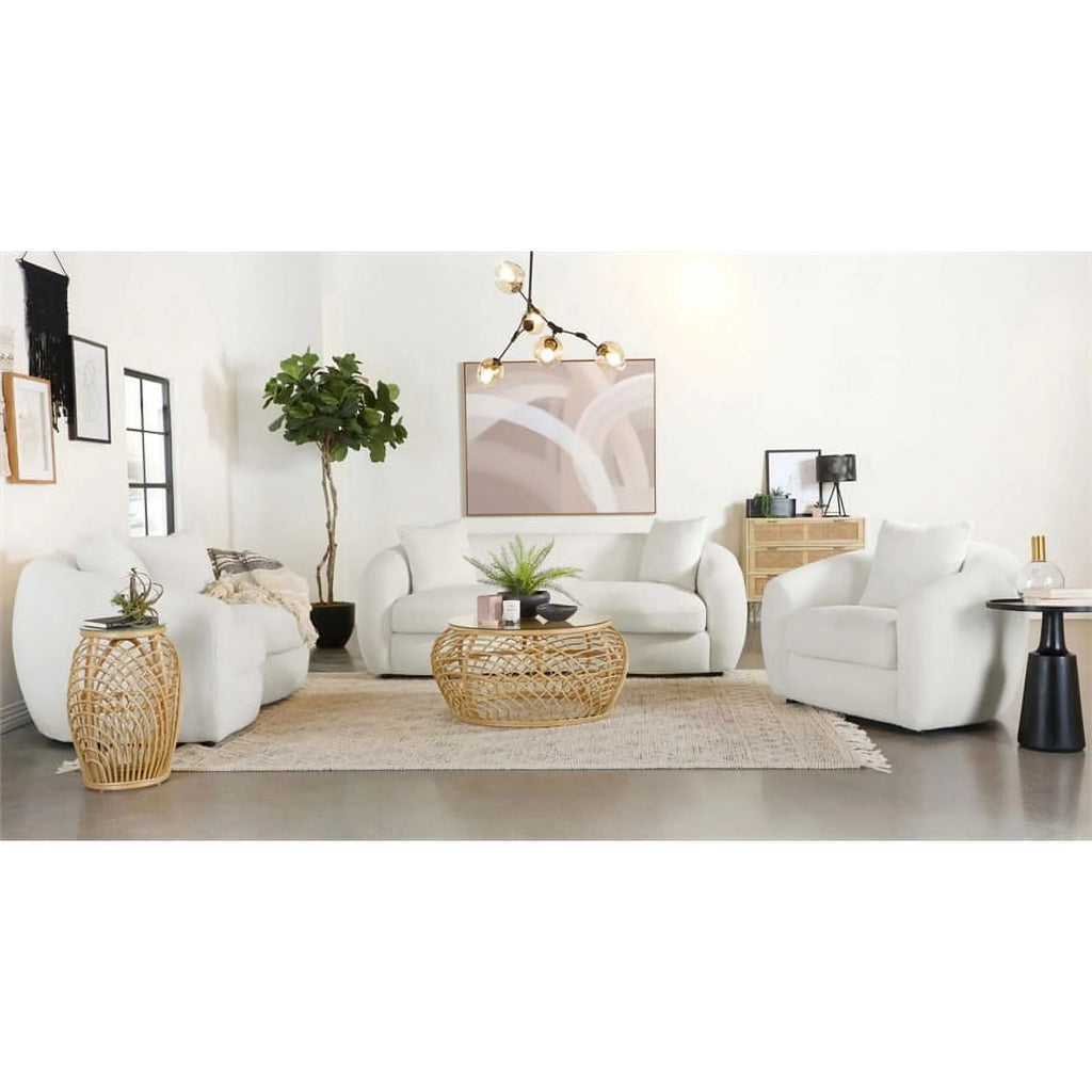 White Fabric Upholstered Sofa K59022