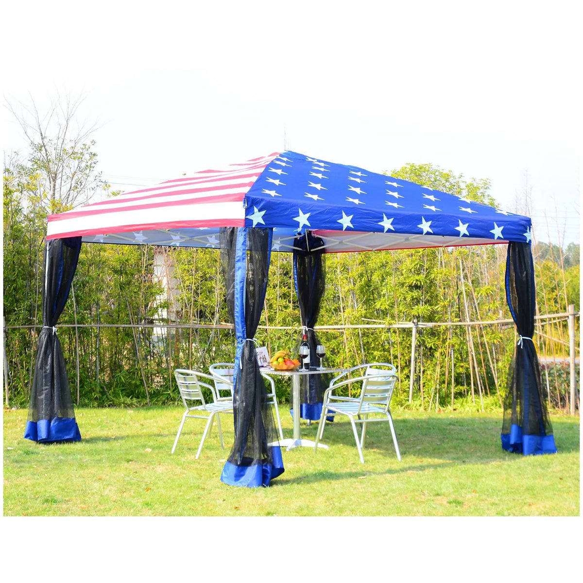 10 x 10 Pop-Up Canopy Tent with Mesh Walls W767803