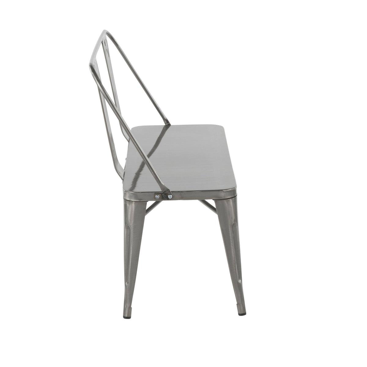 Clear Brushed Silver Metal Bench H899