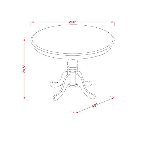 Black Hardwood Frame Dining Room Table and Dining Chairs Set of 2 R216