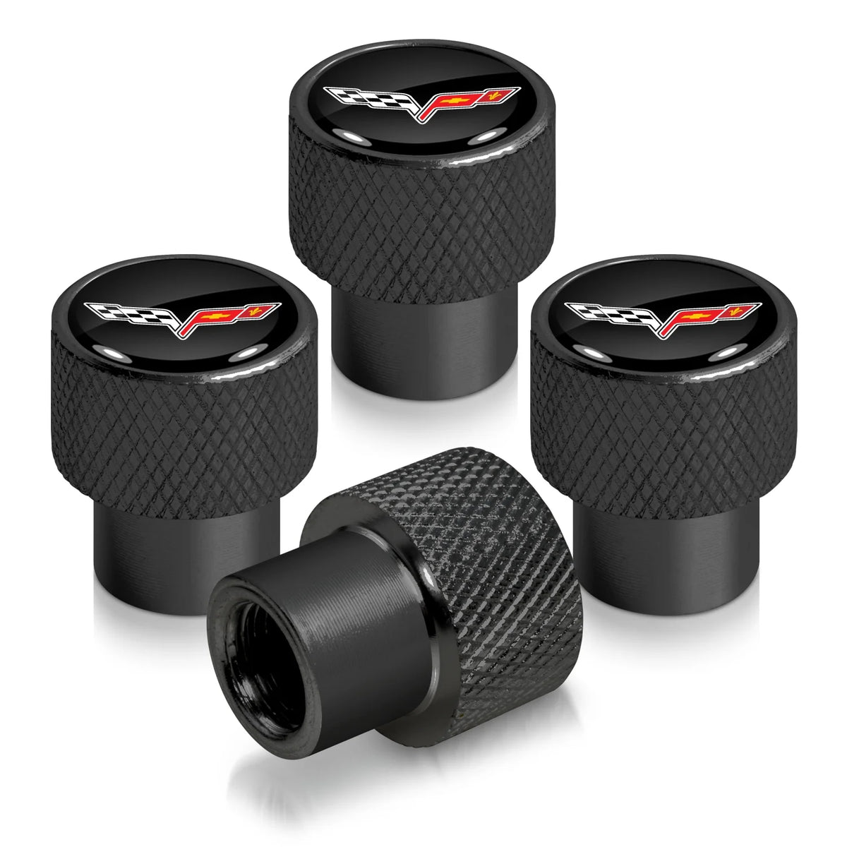 Black Aluminum Tire Valve Stem Caps W63080