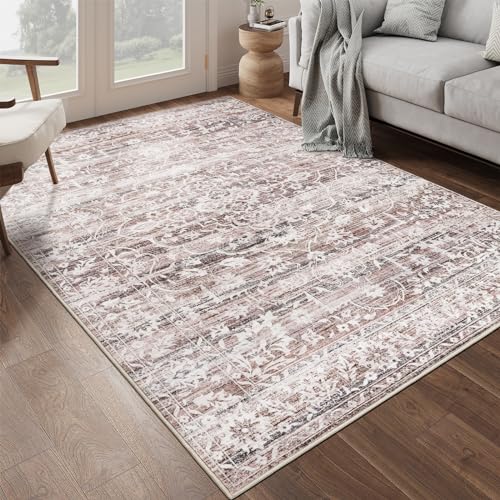 8x10 Floral Vintage Non-Slip Washable Area Rug W3670
