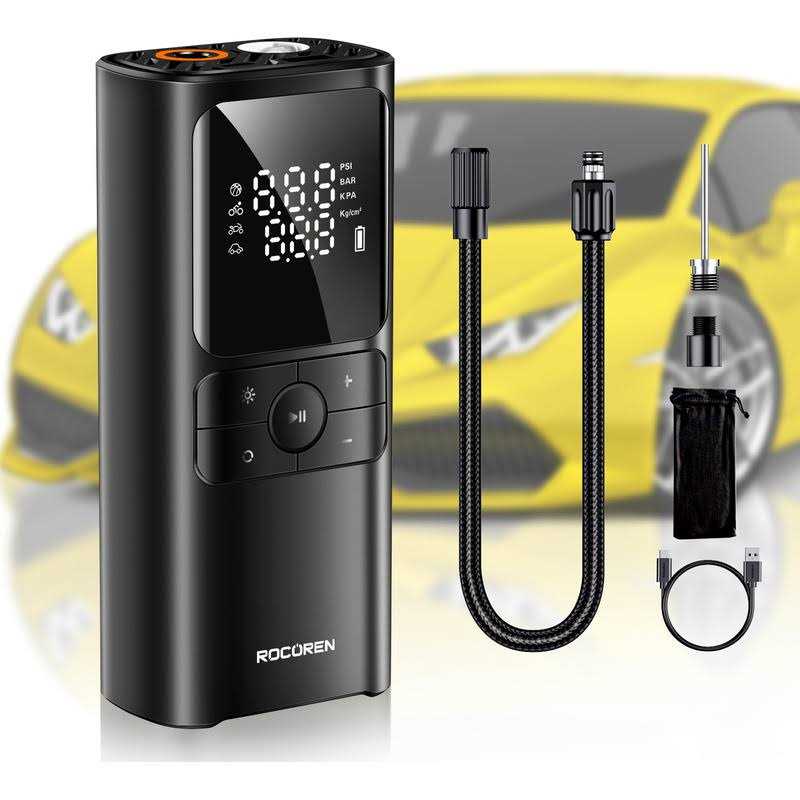 Tire Inflator Portable Air Compressor Cordless Tire Pump with 20V Rechargeable Battery Q5304
