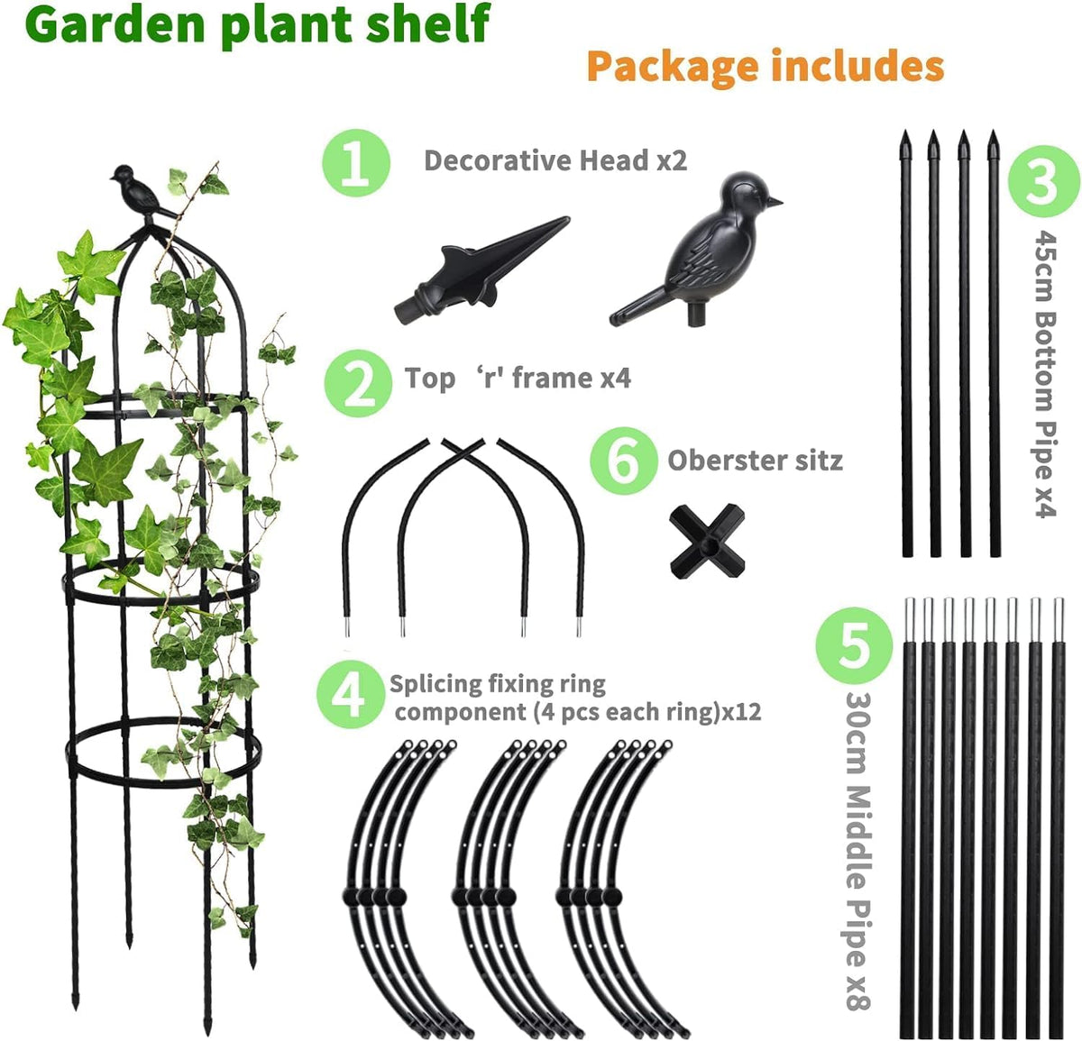 6ft Tall Plant Trellis for Climbing Plants L6738