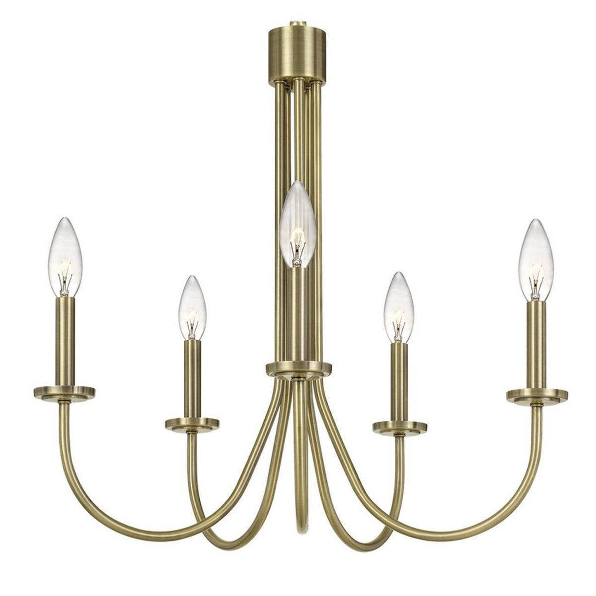 5-Light Metal Chandelier Antique Brass X83272