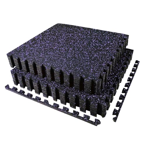 0.56in Thick 24 Sq Ft Interlocking Rubber Top EVA Foam Exercise Mats N914052
