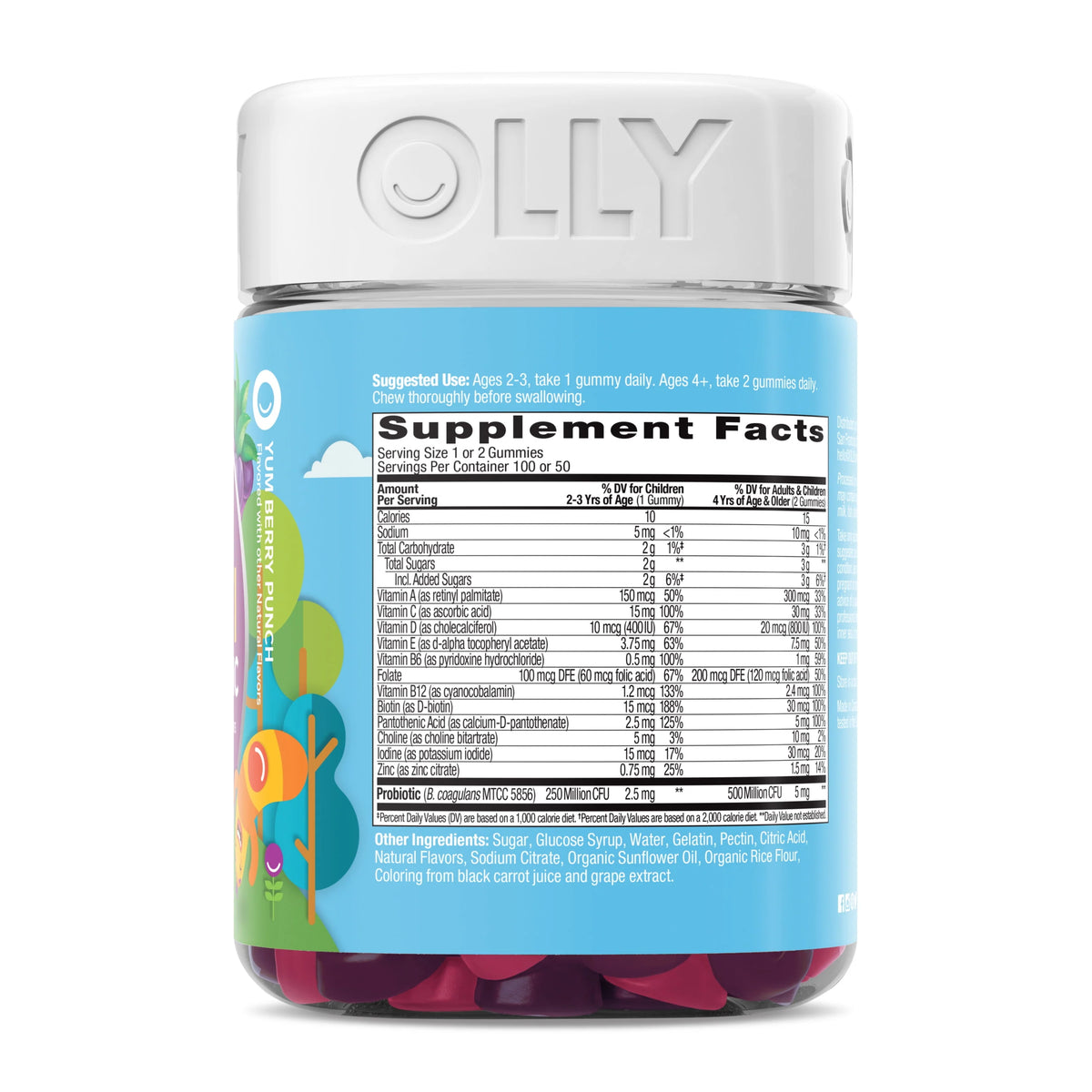 Kids Multivitamin Probiotic Gummy, Berry, 100 Ct R970