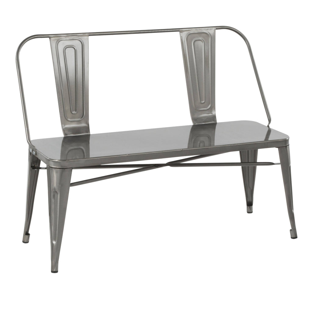 Clear Brushed Silver Metal Bench H899