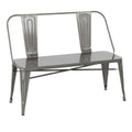 Clear Brushed Silver Metal Bench H899