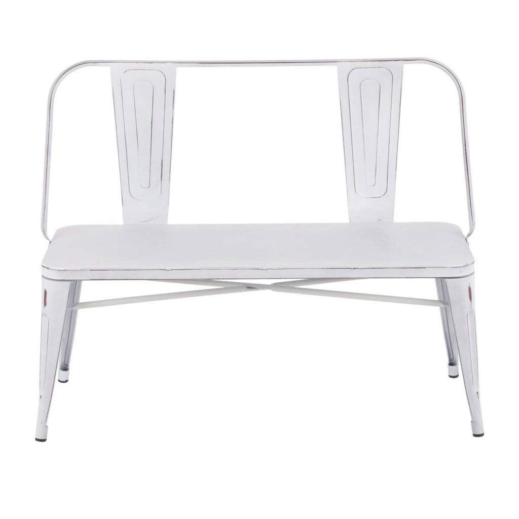 Clear Brushed Silver Metal Bench H899