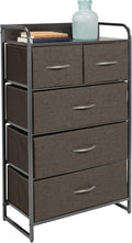 Charcoal/Graphite Gray Tall Dresser Storage Chest with 5 Removable Drawers J8203