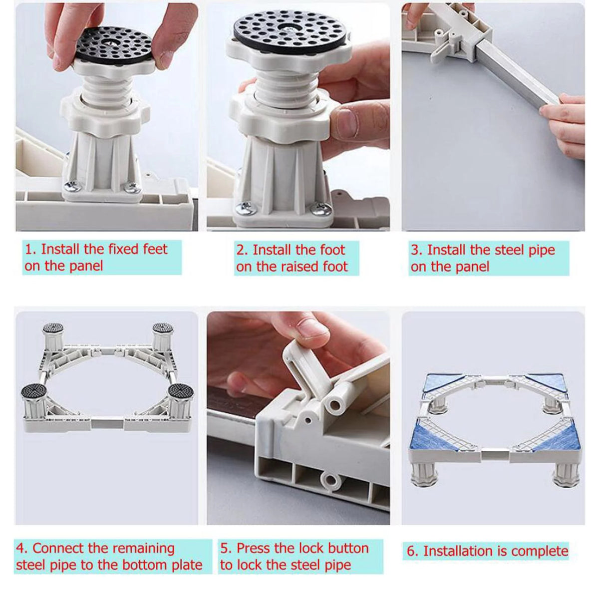 Adjustable Refrigerator Stand White V6262