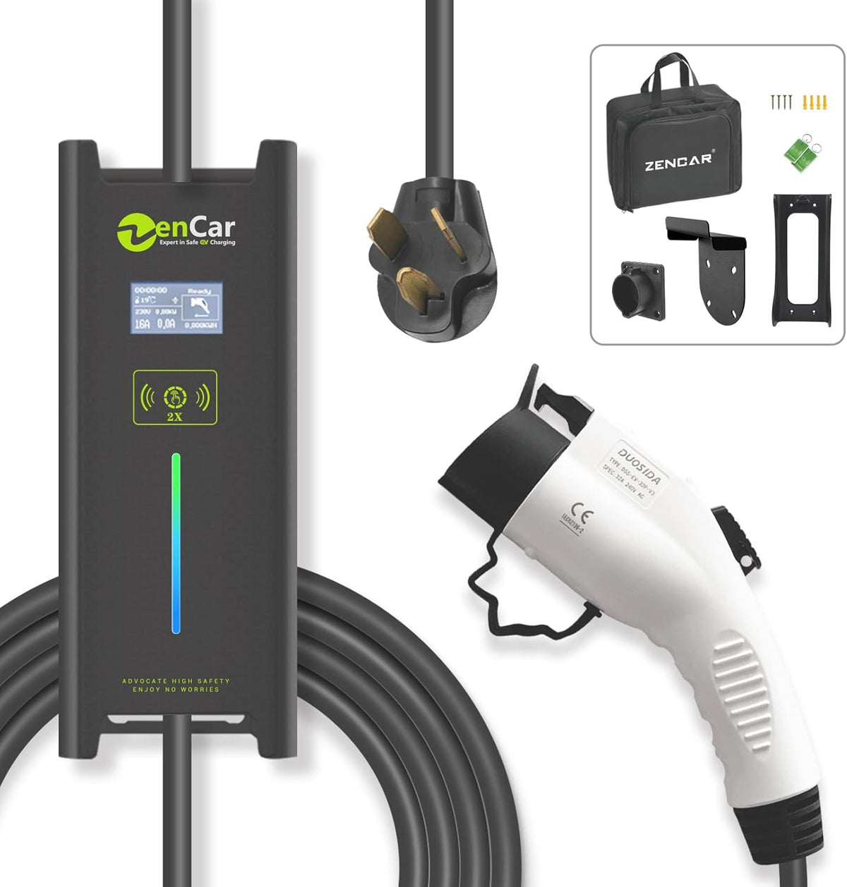 Portable Level 1 EV Charger, 16A, 110V, NEMA 5-15 D73737