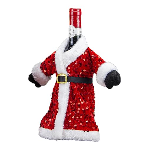 Christmas Red Sequin Wine Bottle Cover Y862
