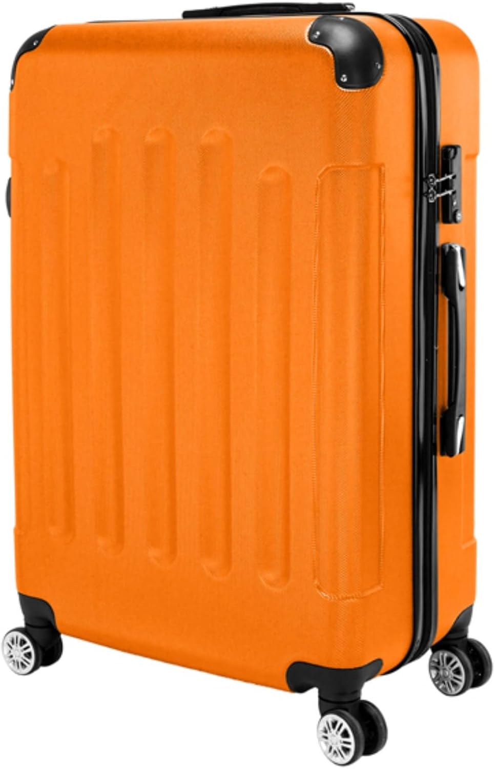 3 Piece Set Hardside Roller Suitcase 20" / 24" / 28" Set, Orange, Blue M7558